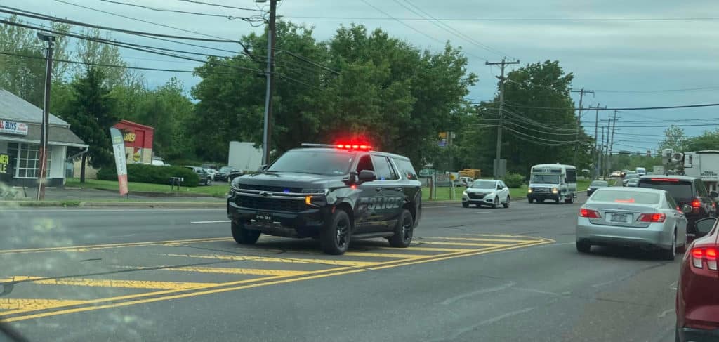 PA police car on DUI patrol