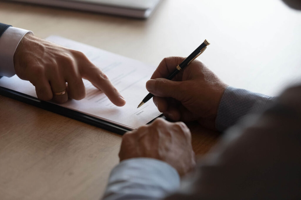 Attorney helping a Plaintiff fill out a Protection from Abuse Petition 