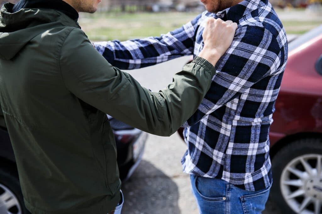 Person acting in self defense during a fight