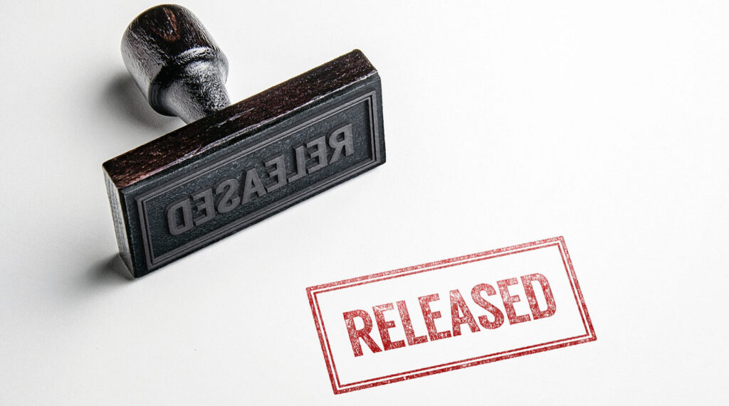 Release stamp for bail papers