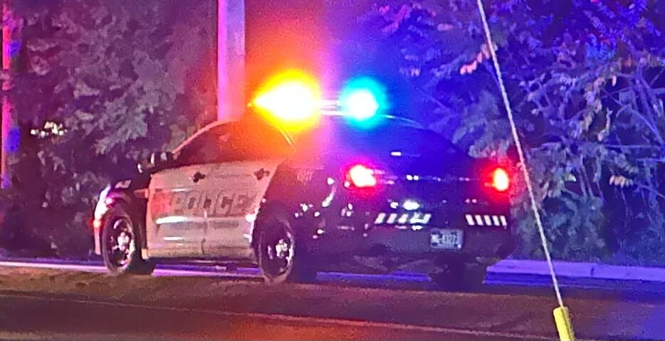 Police patrol car during dui vehicle stop