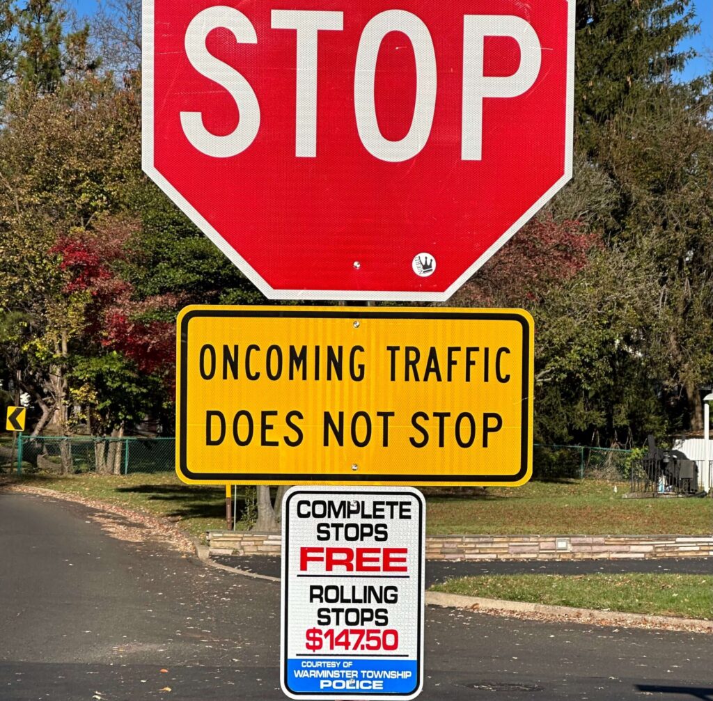 Stop sign in Bucks County, PA 