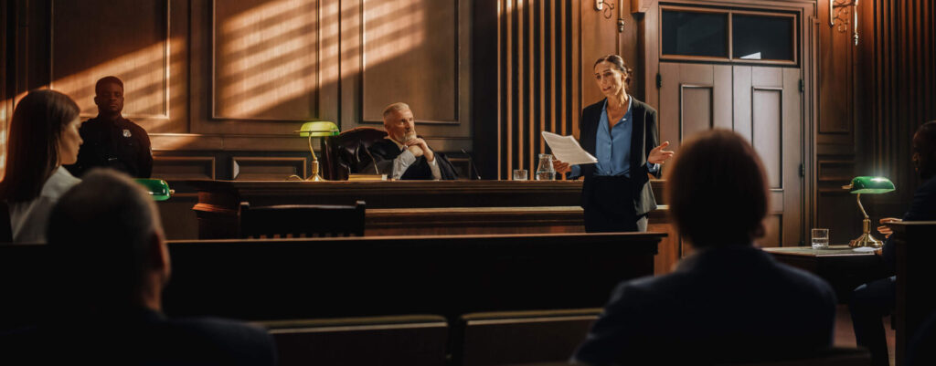 District Attorney making a closing argument to a jury in a criminal trial