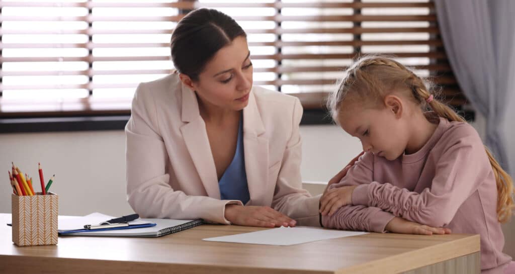 Lawyer for a child in a PFA case conducting an interview