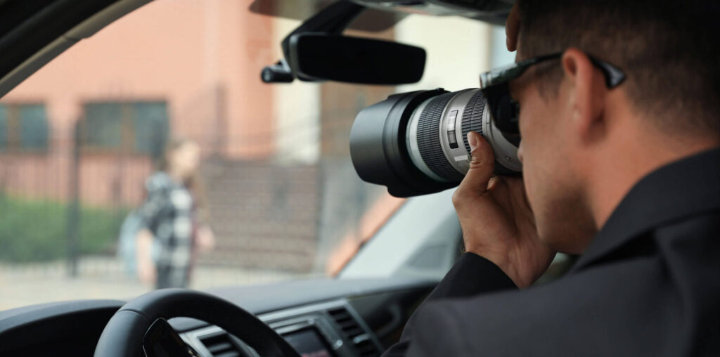 private investigator conducting surveillance on a witness