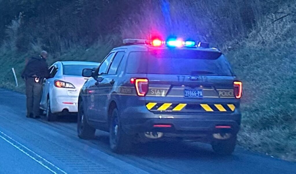 PA state trooper conducting a roadside DUI investigation