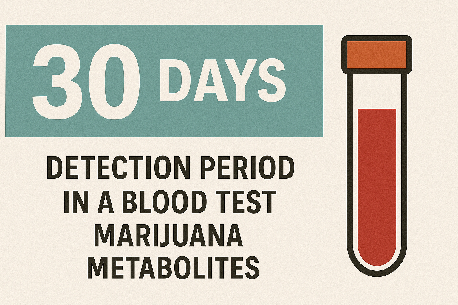 Infographic showing the 30-day detection period for marijuana metabolites in a person's blood. 
