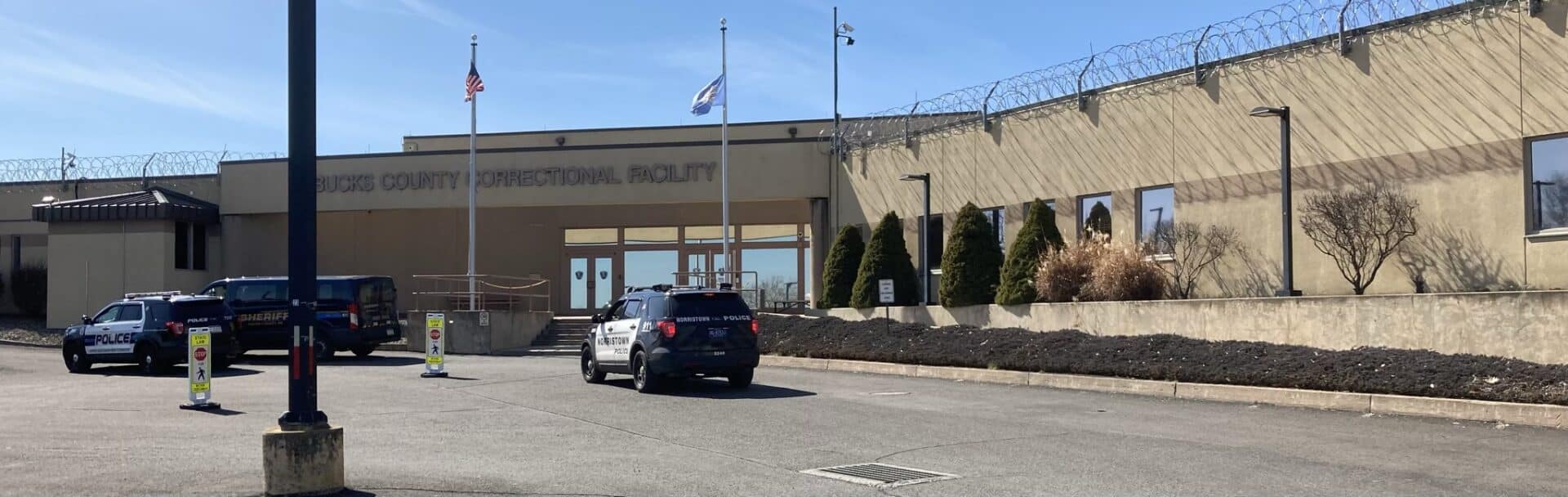 The entrance to the Bucks County Correctional Facility, Doylestown, PA.